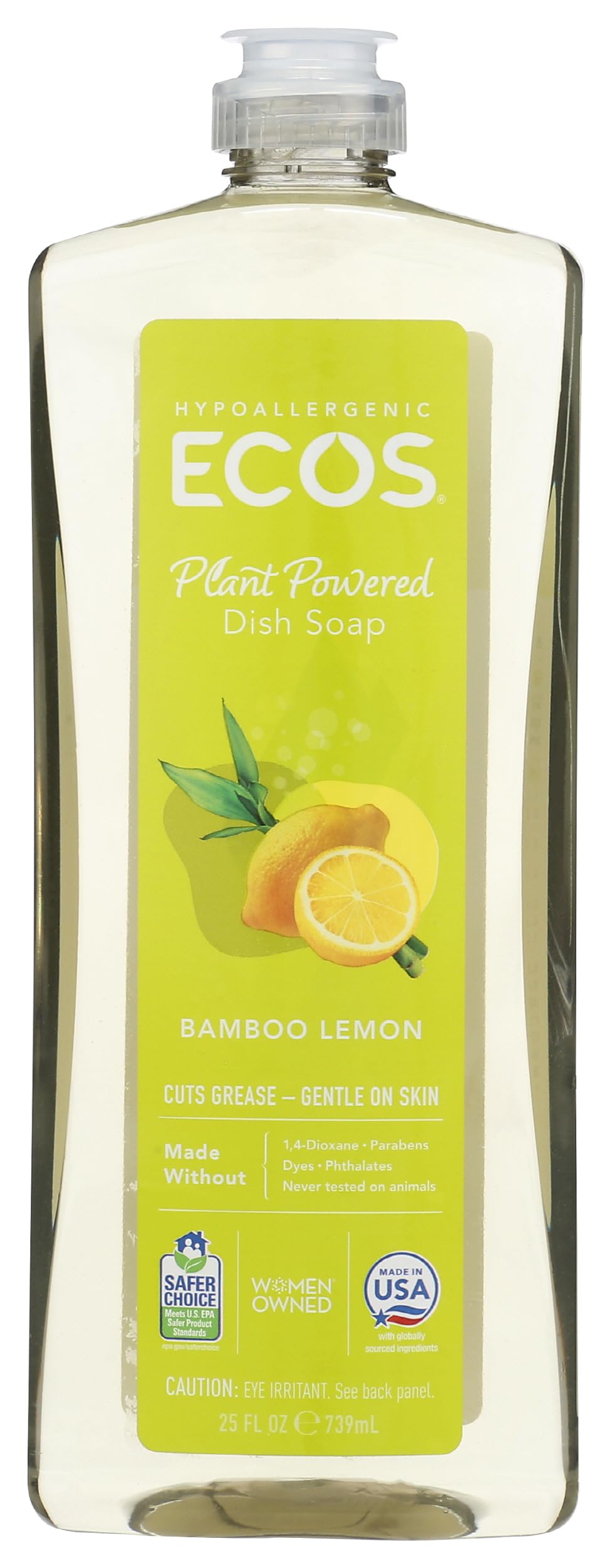 ECOSDish Soap Bamboo Lemon, 25 Fl OzU.S. EPA Safer Choice