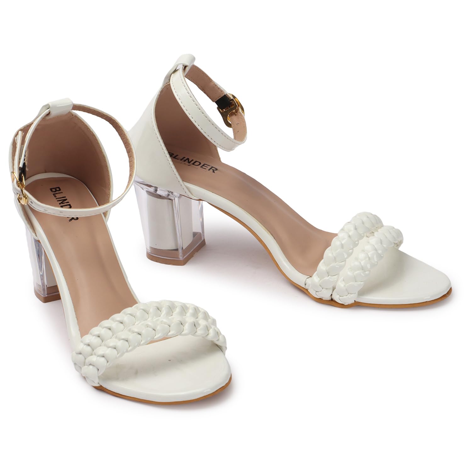 Blinder White womens Adjustable Heel Sandals (B0CHJPLFP6) Amazon Price History, Amazon Price Tracker
