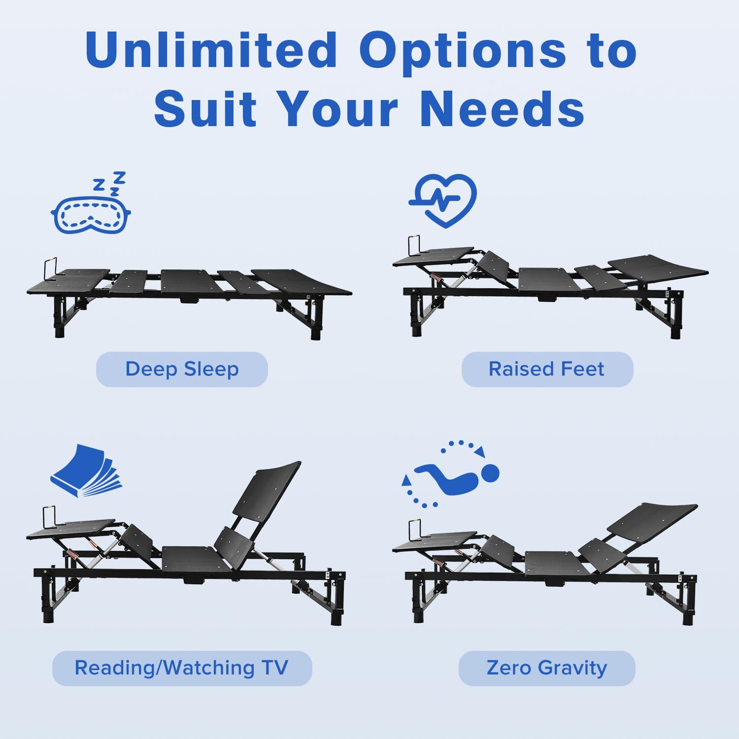 Donext King Size Adjustable Bed Base Frame with Head and Foot Incline, Quiet Motor, and Remote Donext King Size Adjustable Bed Base Frame with Head and Foot Incline, Quiet Motor, and Remote