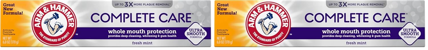 Arm Hammer Complete Care Toothpaste Fresh Mint Whole Mouth Protection 6 0oz Pack of 2