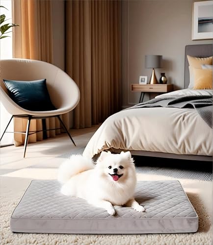 Camas ortopédicas para perros pequeños, impermeables, con funda extraíble lavable y parte inferior antideslizante, cama acolchada para perros para