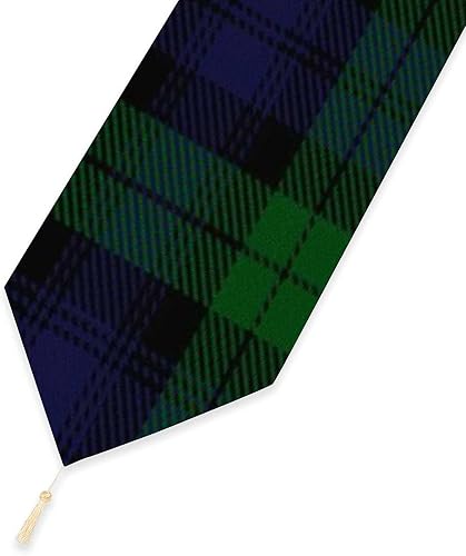 Miniatura 3 de Black Watch Plaid Table Runner Dresser Bufandas para cenas, fiestas, hogar, cocina, 70.1 x 13.0 in