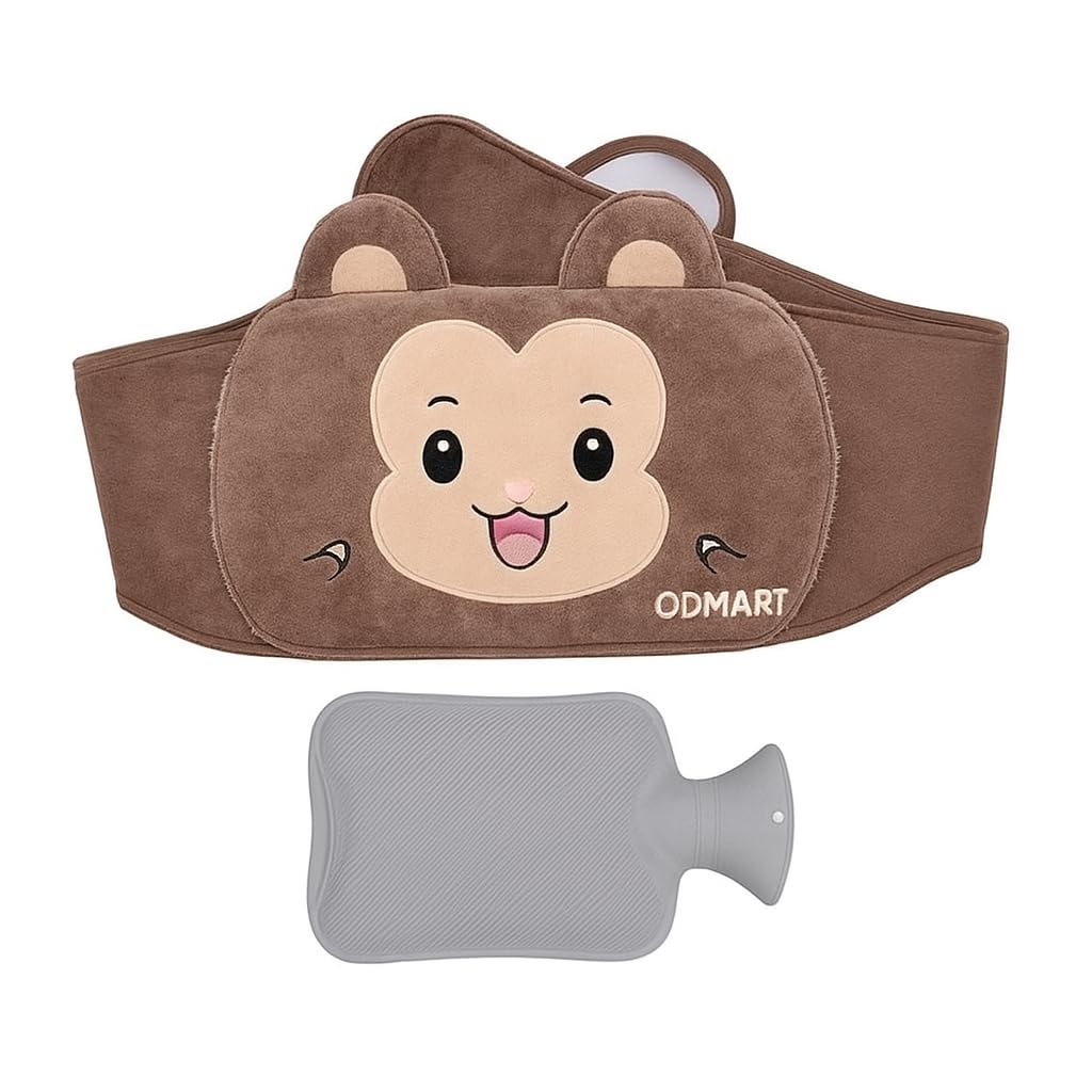 ODMART Hot and Cold Water Bag for Waist & Back Pain Relief | Cartoon Teddy Bear Hot Water Bag with Waist Belt | Hot Bag for Period Pain, Neck & Shoulder Pain, Cramps & Relaxation (1L, Multicolor)-image-47