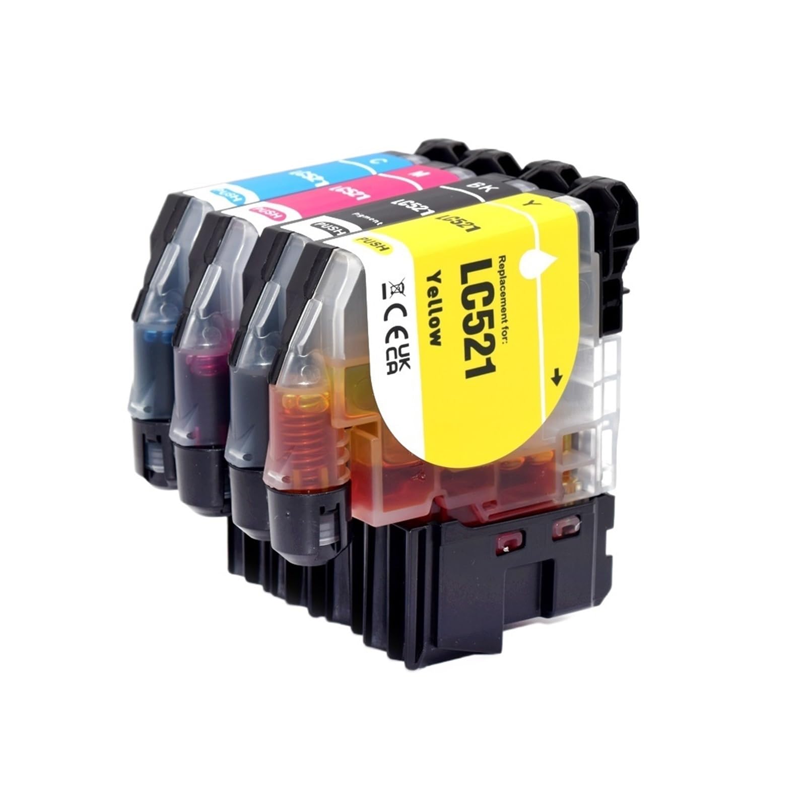 Compatibile con Brother DCP-J1260W LC521 Ink Cartridge | Europa Confezione da 4 J1310DW J1360DW J1460DW 1260 1310 1360 1460 Stampante