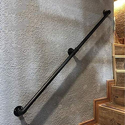 Main courante noire en fer forgé barre appui escalier intérieur et wc