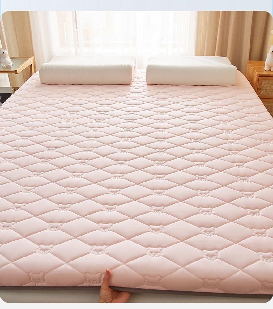 Materassino futon giapponese, singolo, matrimoniale, king size, pieghevole, tatami, portatile, per dormitorio da campeggio (bianco, 80 x 190 cm)