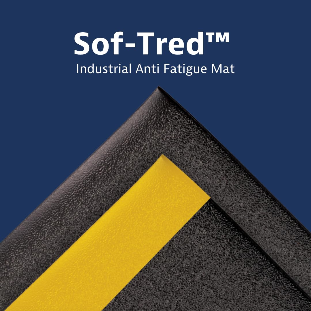 NOTRAX Anti-Fatigue Tapis, 91cm x 150cm, Noir/Jaune