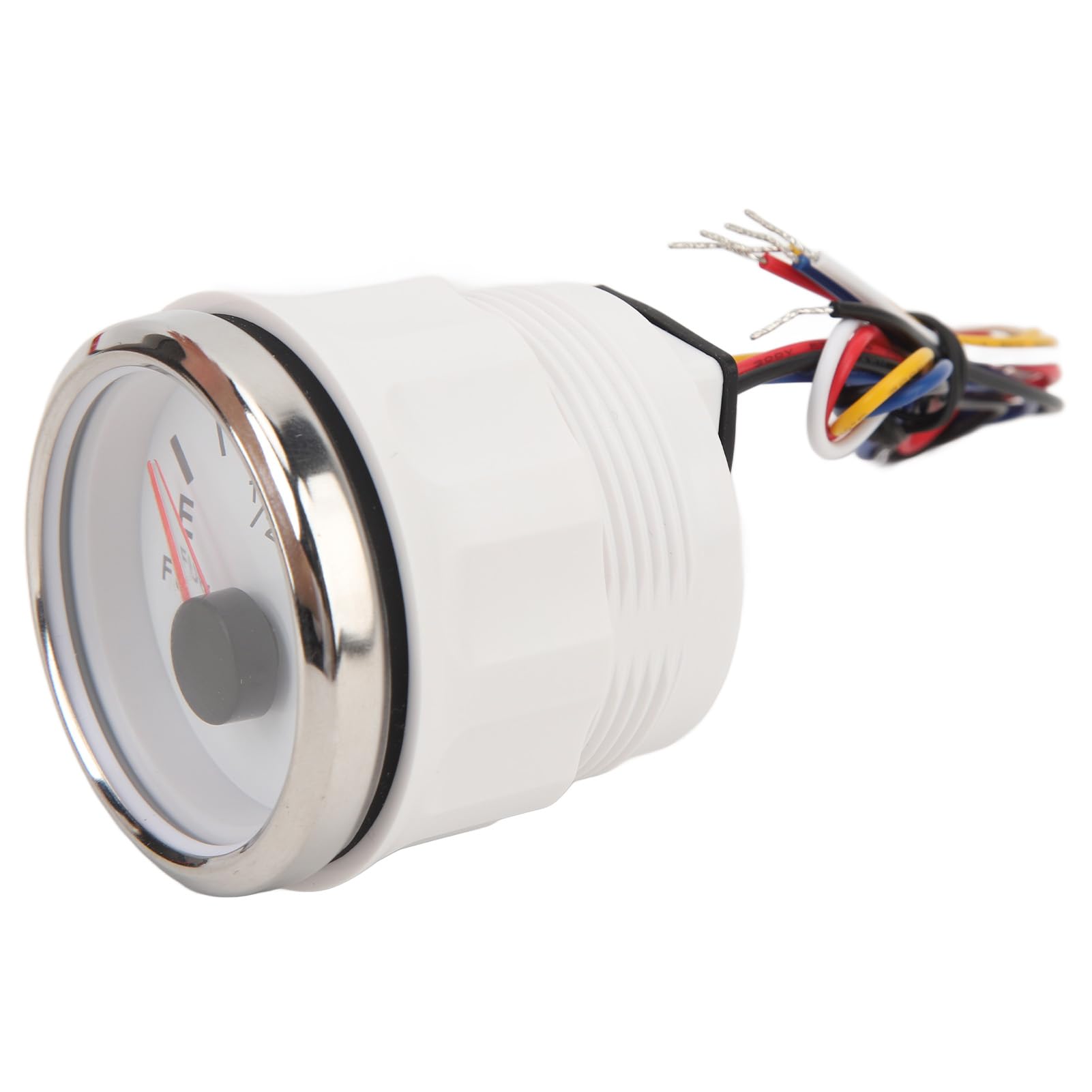 aqxreight Indicatore Livello Carburante Marino 52MM DC932V Misuratore Carburante Digitale Universale per Yacht e Barche da Pesca (Quadrante Bianco Lunetta Argento)