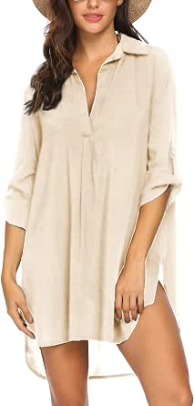 Robe De Plage Bohème UNibelle - Manches 3/4, Col V, Cache-Maillot Été