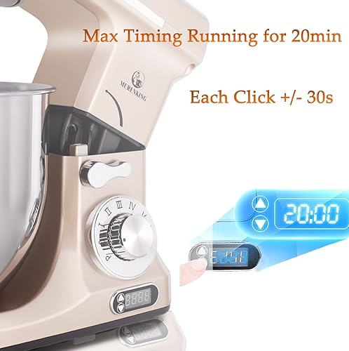 Miniatura 2 de Professional - Mezclador MK37A 500W, recipiente 5-Qt, 6 velocidades, con cabezal inclinado, máquina eléctrica para mezclar alimentos, Champán