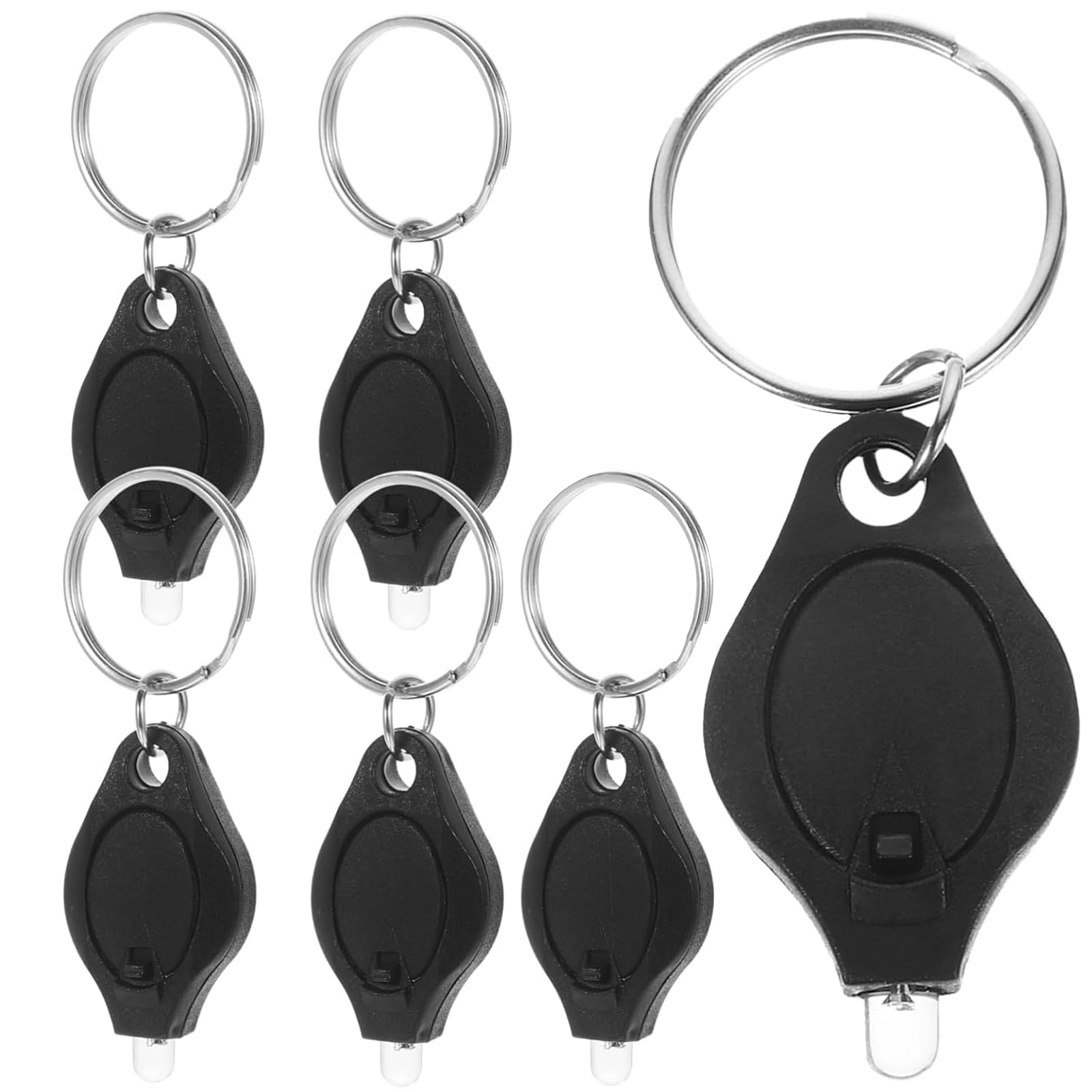 Unifizz Mini Keychain Torches UV Flashlight Money Checker Key-Chain LED Light Key Ring Light Torch Black 6PCS