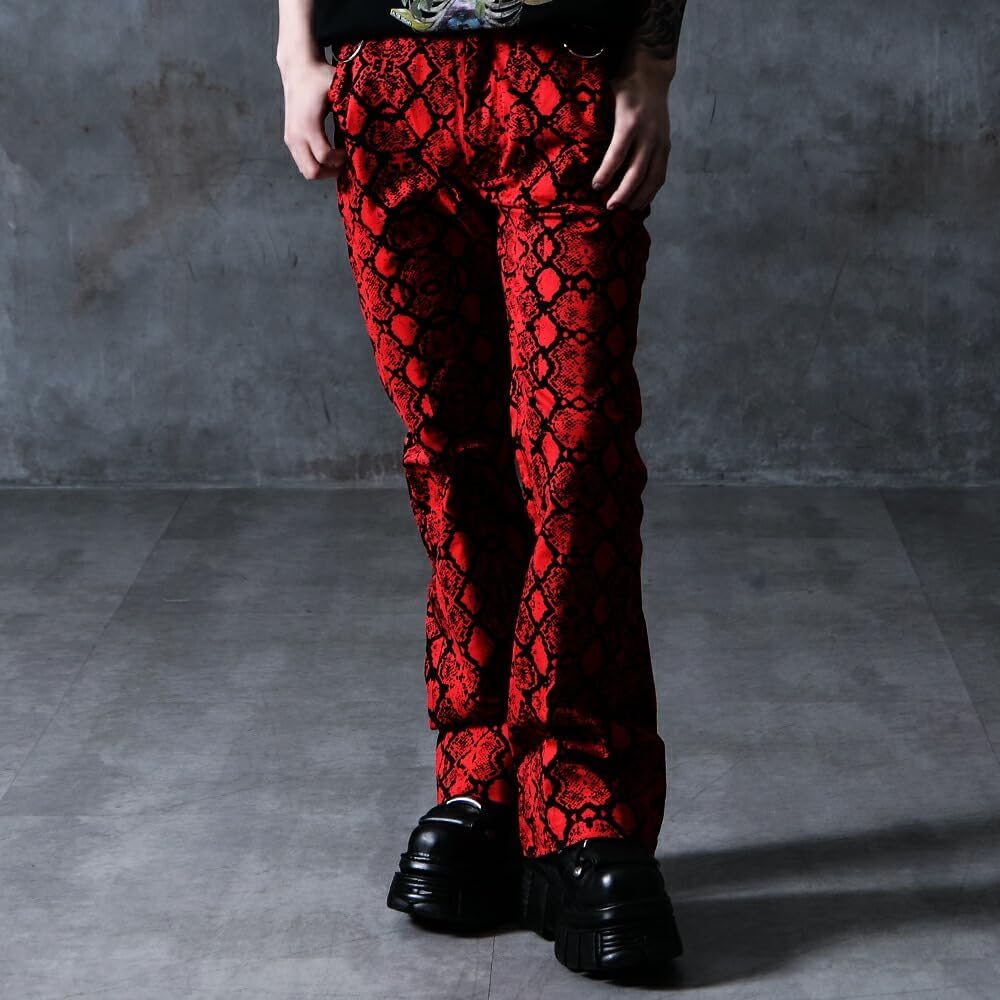 Amazon | [ALTER VENOMV] パイソンフレアパンツ メンズ 蛇柄 派手 個性