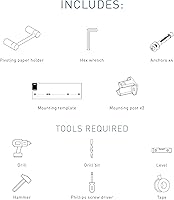 Vista 4 de Moen Align Brushed Gold Pivoting Wall Mounted Modern Toilet Paper Holder for Bathroom, YB0408BG