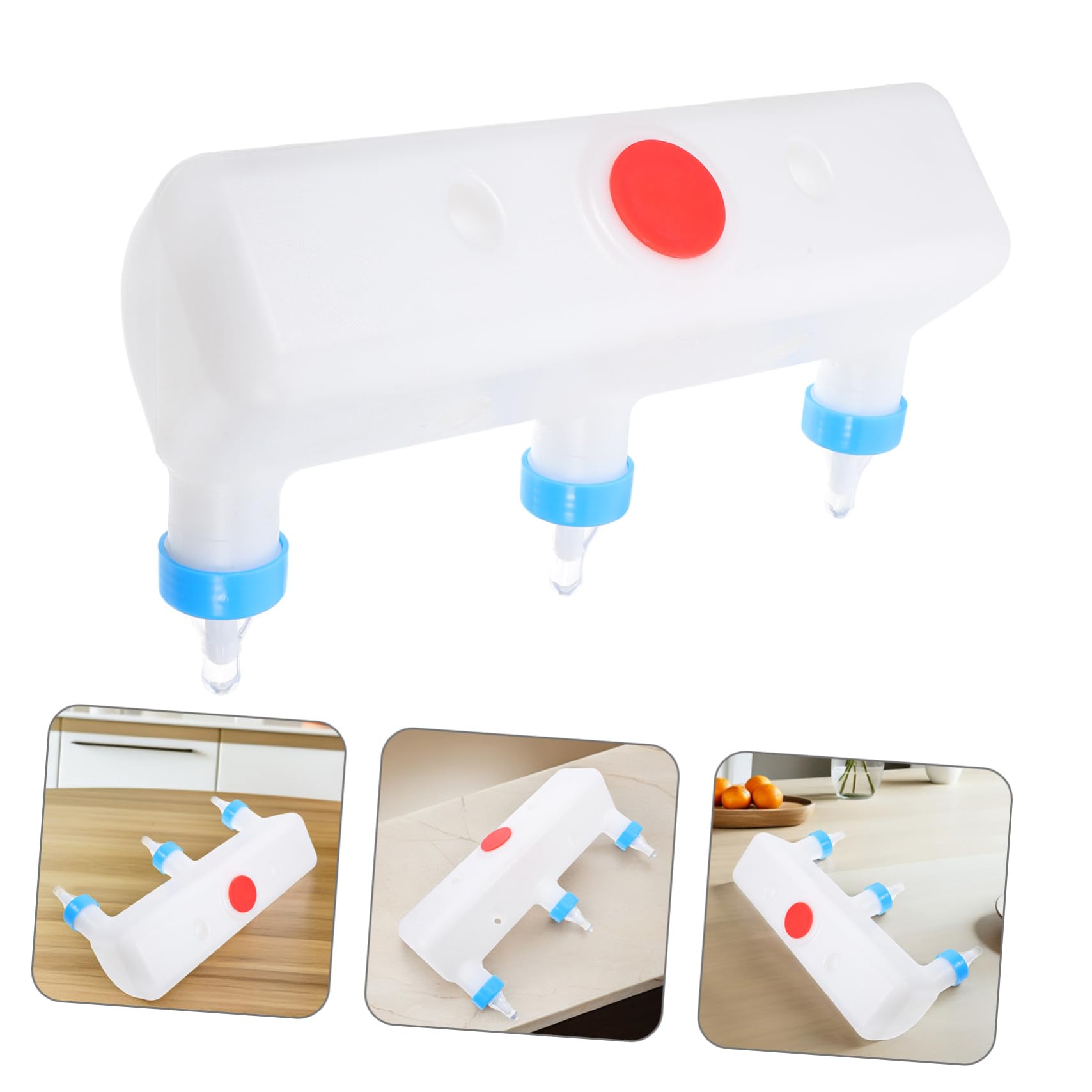 TOYANDONA 2 Pièces Distributeur de Lait Multifonctionnel pour Animaux Nourrisseur à Mamelles Multiples pour Agneaux Porcelets et Chèvres Équipement de Ferme Pratique et Durable