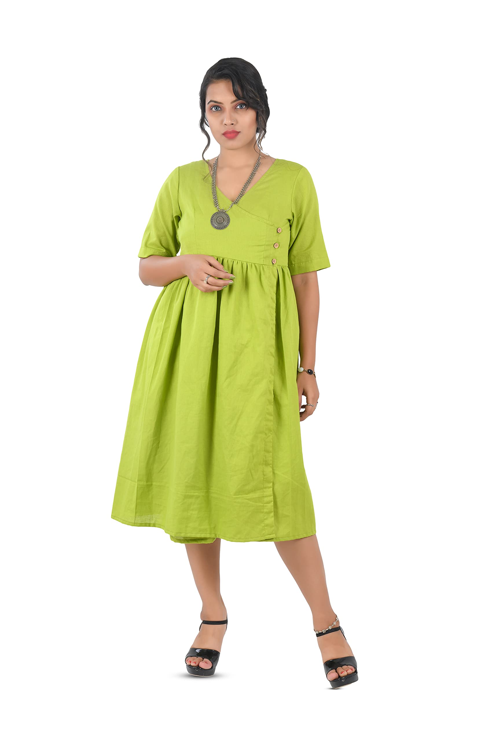 Rachyati Natural Cotton Fabric One Pice Parrot Green Small RCO2036_Small :  Amazon.in: Health & Personal Care