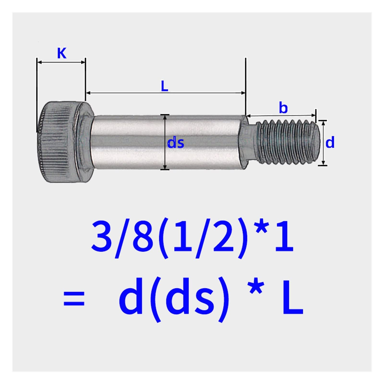 3/16 1/4 5/16 3/8 1/2 5/8 filettato 12,9 Pollici Vite a esagono Incassato Vite a Testa cilindrica Tappo Vite Albero spallamento bullone Limite (Color : 5-8(3-4) XL 1pcs, Size : 1/2")