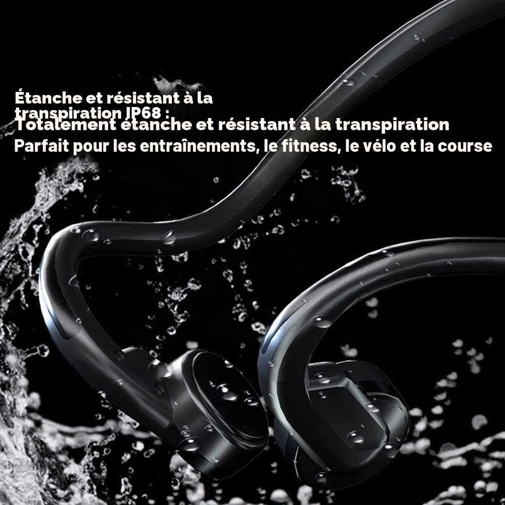 Casque filaire Bluetooth à conduction osseuse (3,5 mm ou type C), écouteurs ouverts avec microphone, écouteurs de sport pour la course à pied et le cyclisme