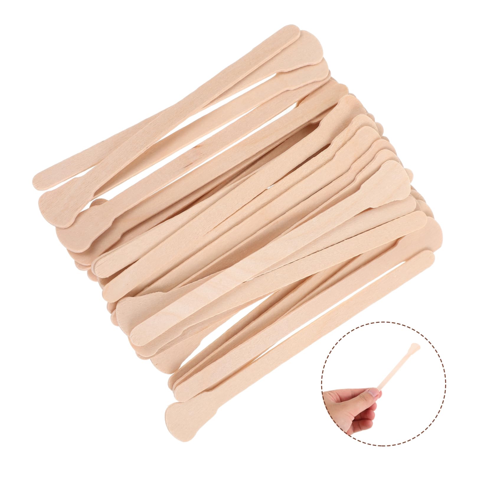 MUSISALY 100pcs Double Head Wooden Hair Removal Wax Sticks for Face Adaptable for Different of Wax