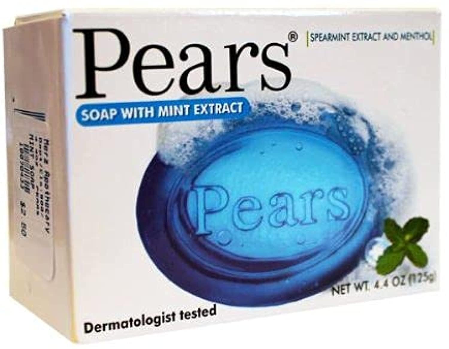Pears Pure & Gentle Transparent Soap with Mint Extracts, 125g