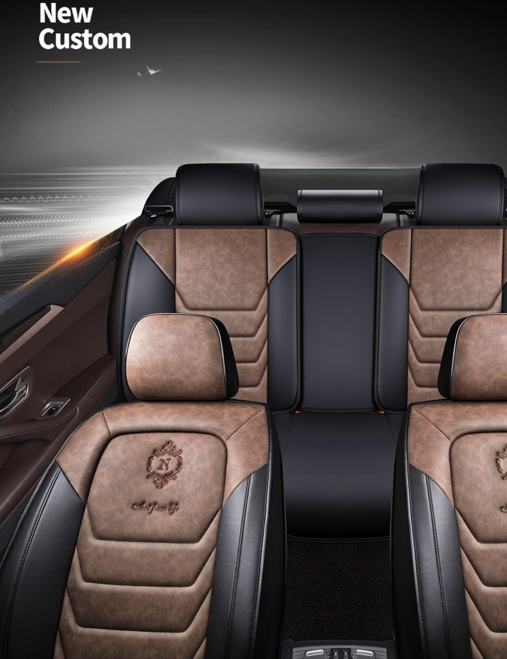 Set di coprisedili universali per auto, per Jeep Renegade 2015-2020, accessori per auto, colore marrone
