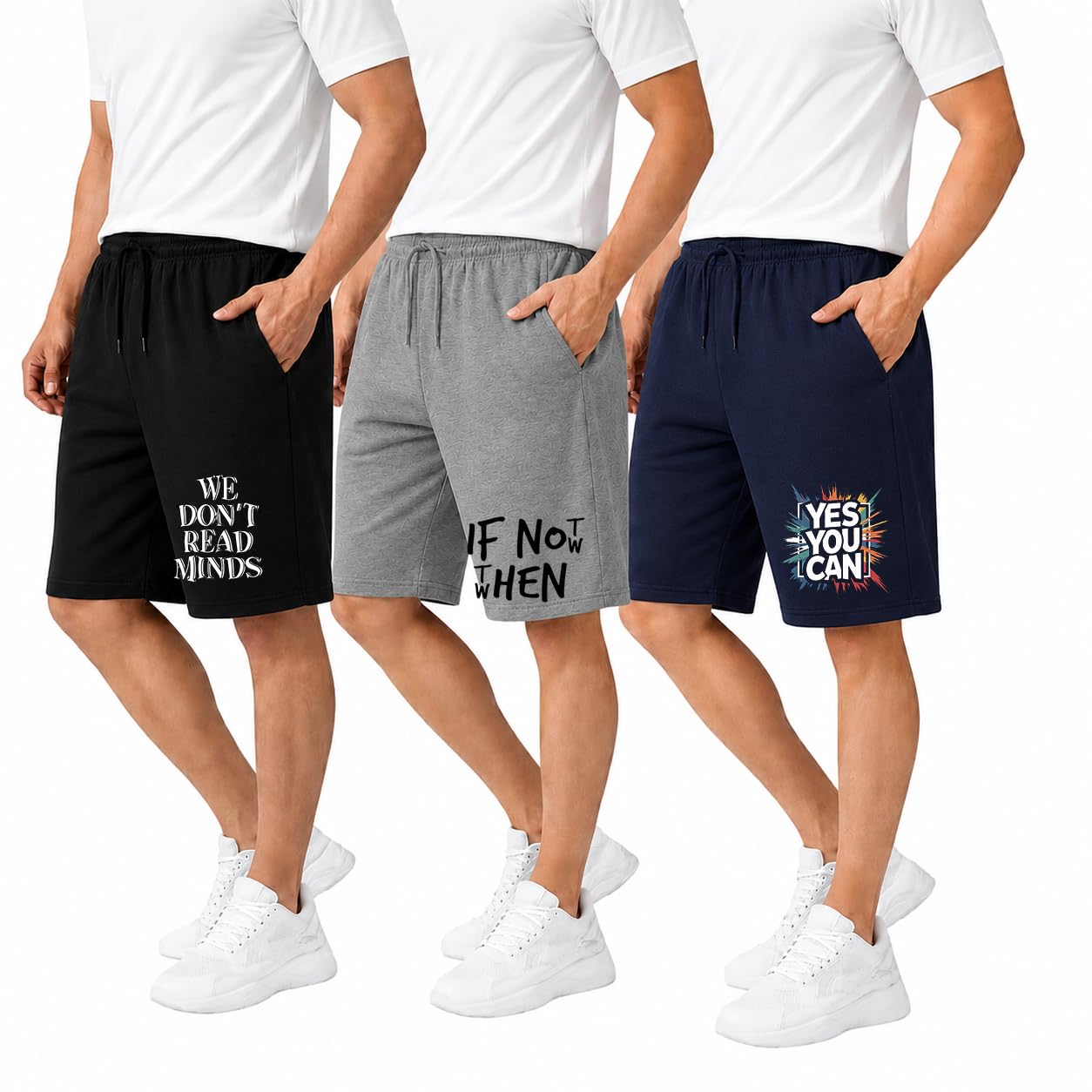 Men's Printed Cotton Shorts Combo Pack of 3 | Regular Fit Casual Shorts | Soft Breathable Fabric | Elastic Waist with Drawstring | Side Pockets | Sizes S-5XL-image-19