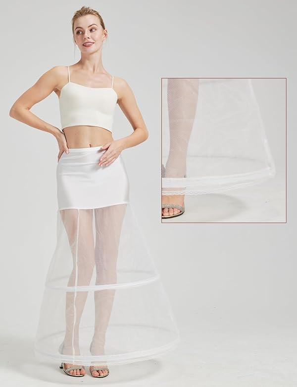 BEAUTELICATE Wedding Bridal Petticoat A-Line 2 Hoops Underskirt Slip for Women Long Dress Gown by BEAUTELICATE - Image 4