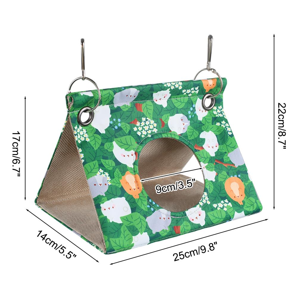Bird Hammock, Parrot Hanging Bed House with 2 Metal Hooks Bird Hanging Hut Nest for Parakeet Cockatiels Budgies Lovebird - Image 4