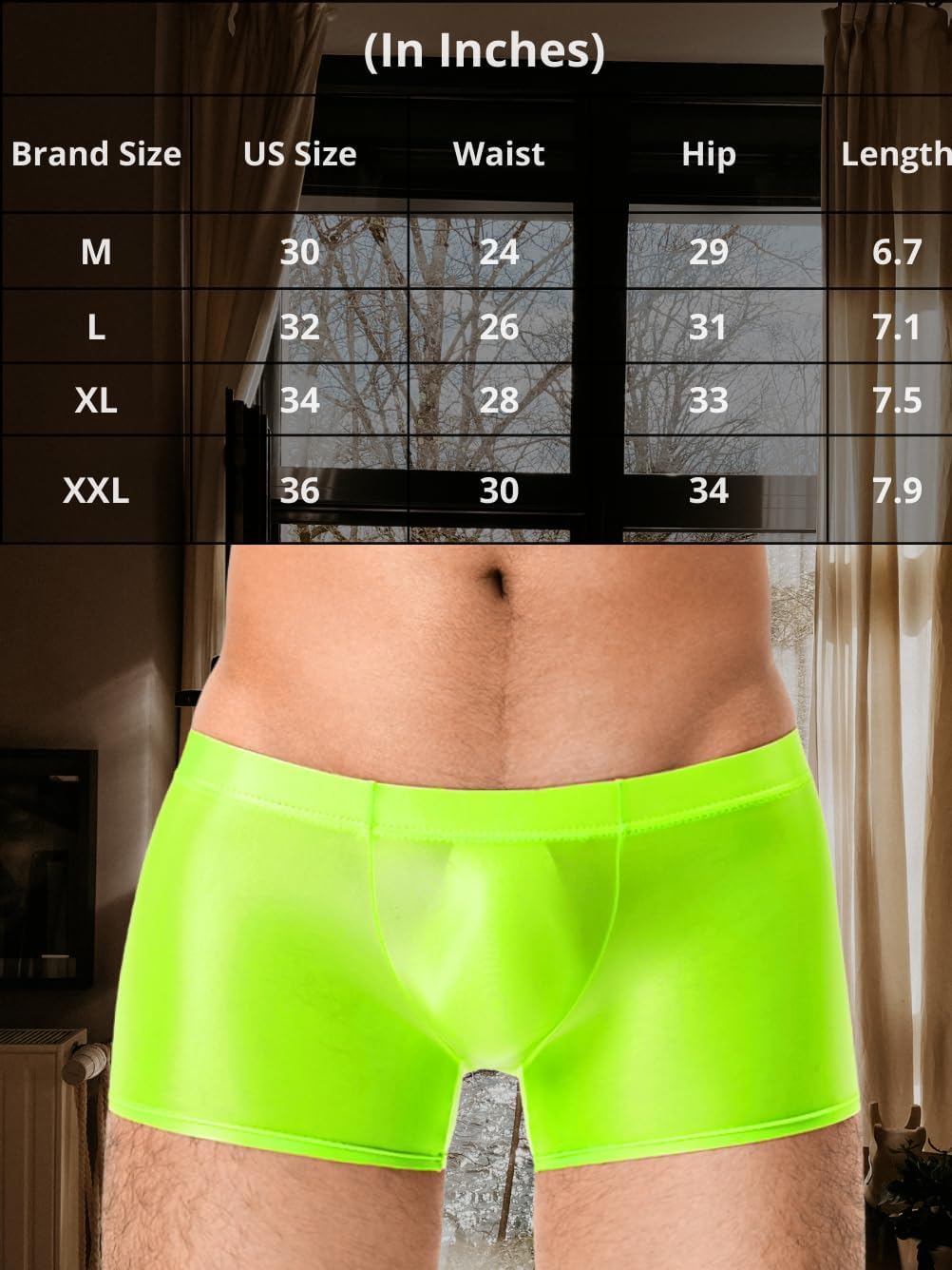 Kaei&Shi Mens Full Coverage Underwear,Low Rise Boxer Briefs Panties,Sexy Silky Booty Shorts Lingerie - Image 5