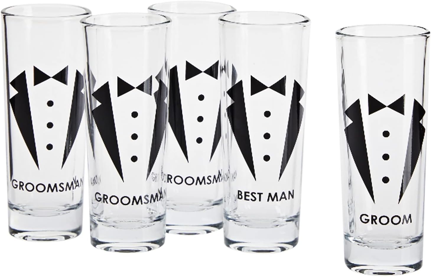 Blue Panda Party Shot Glasses - Shot Glasses - Set of 5, 2 oz Each Black OC