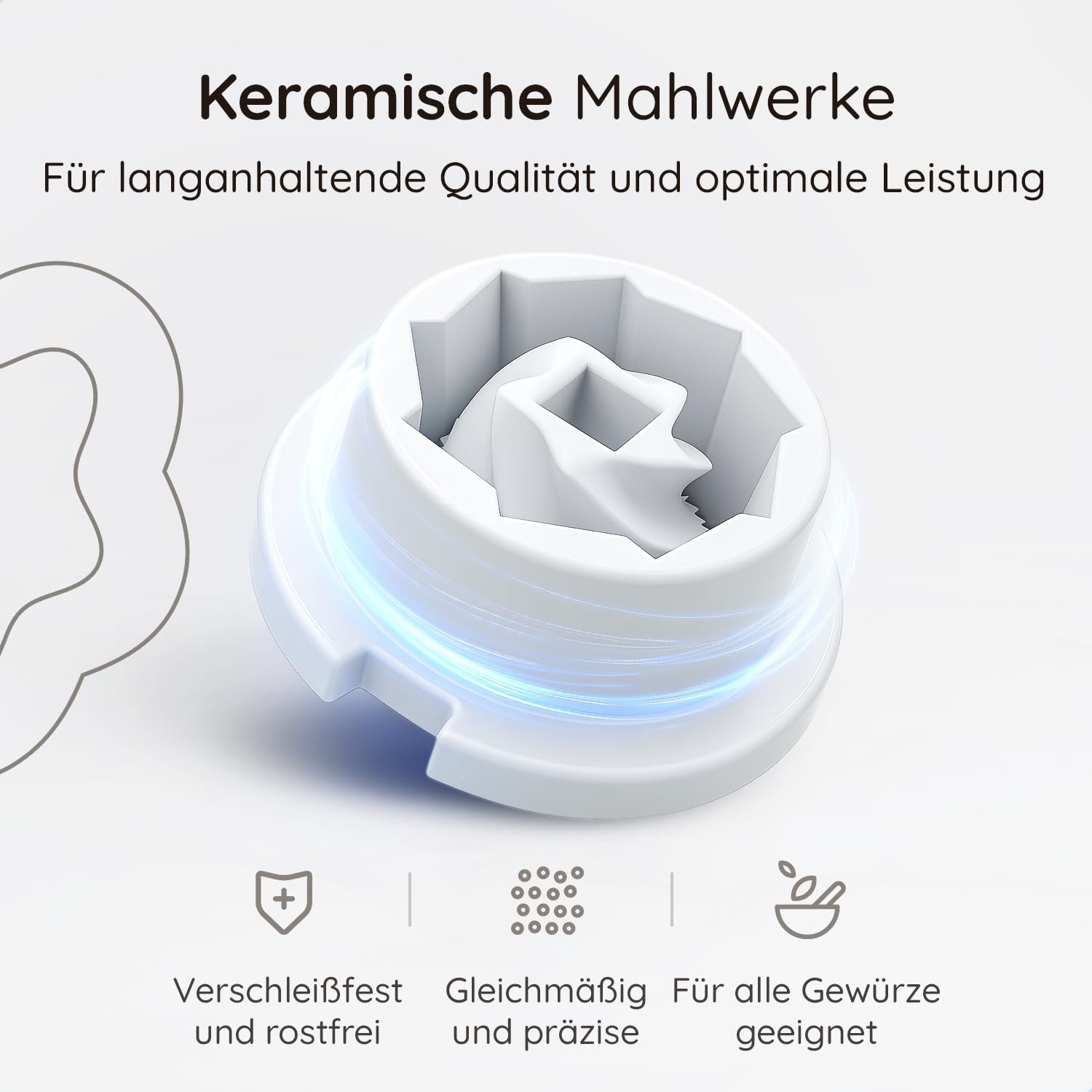 Salz und Pfeffermühle Elektrisch - Gustaro - 130ml - Einstellbarer Mahlgrad - USB-C Aufladbar - LED-Licht - Keramikmahlwerk - Matt Schwarz