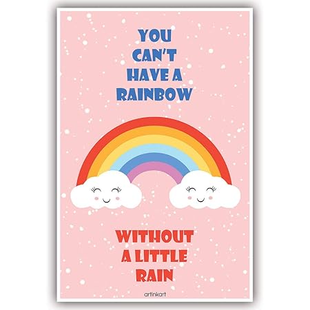 ArtinKart Rainbow Poster Motivational Posters for Room Funny Wall Decor for Home Living Room Door for Boys and Girls (12x18 inch, Multicolor, Unframed)