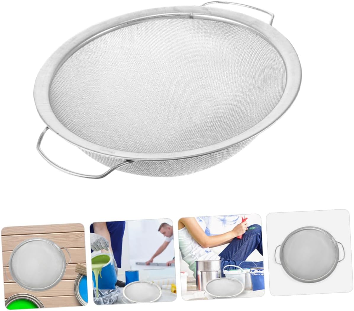 PRETYZOOM Fine Mesh Paint Strainer Stainless Steel Filter Screen for Latex Paint Oil Strainer Filter Set Compatible with Gallon Buckets for Automotive and Home Renovation Use
