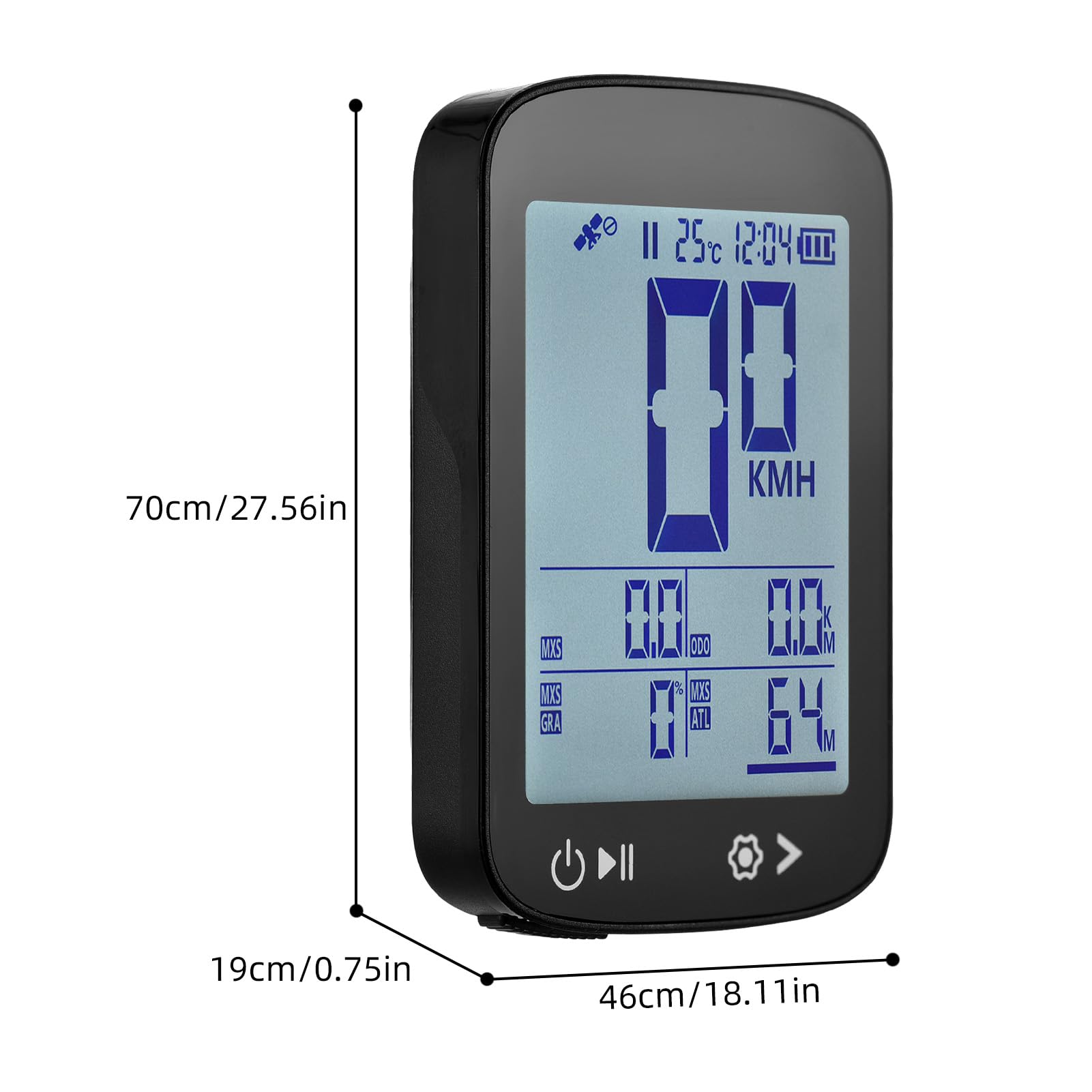 SENECESLI Computer BIKE GPS Wireless, Computer Ciclistico con Batteria da 500 MAh da 3,7 V, Posizionamento a 5 Stelle, Display LCD FSTN da 2,4 Pollici