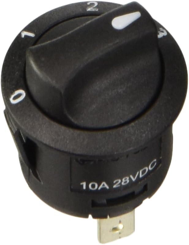 Chave seletora rotativa Lampa 45566 de 4 posições, 12/24 V, 10 A – 1 unidade