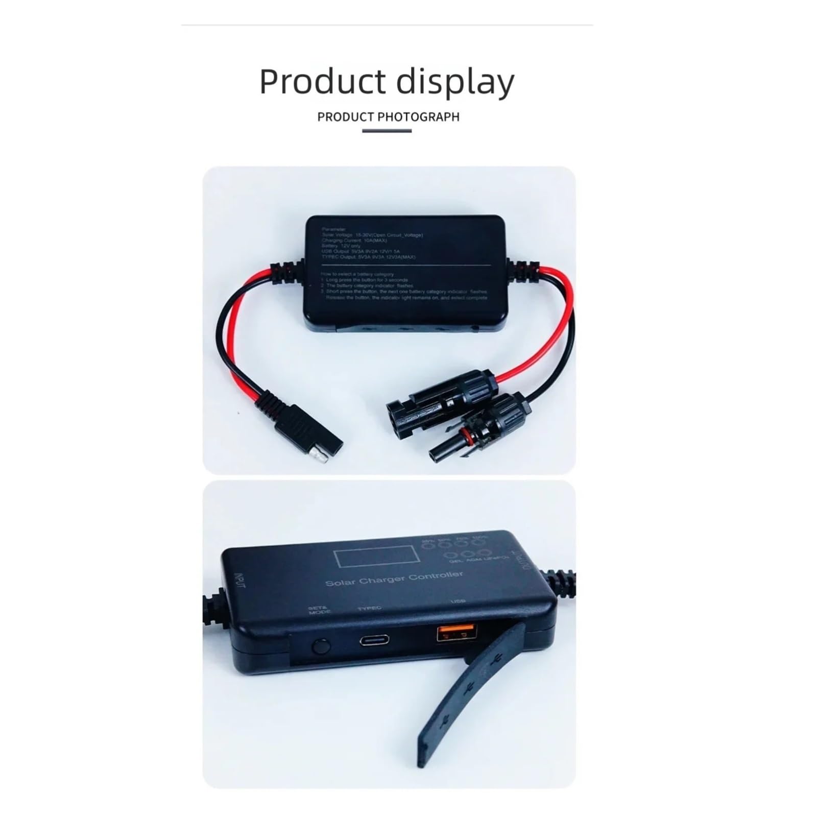 controlador de carga solar, 12V 10A 20A Controlador de carga solar MPPT inteligente