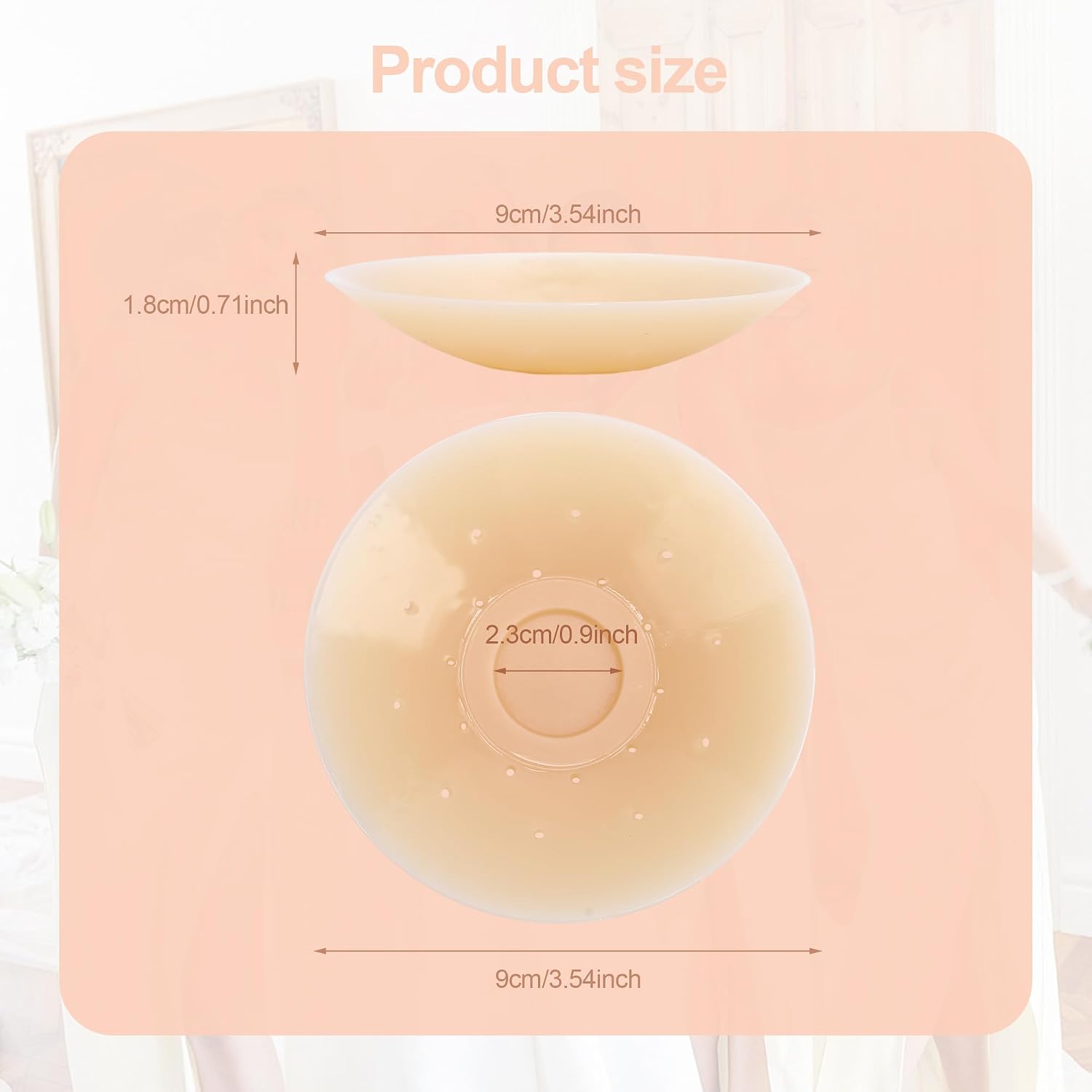 Nipple Covers for Women Breathable Sticky Silicone Pasties Reusable & Seamless 2 Pairs with Travel Box