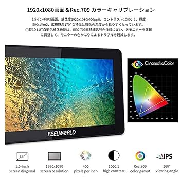 Amazon.co.jp: Feelworld F6 PLUS 外部モニター カメラモニター
