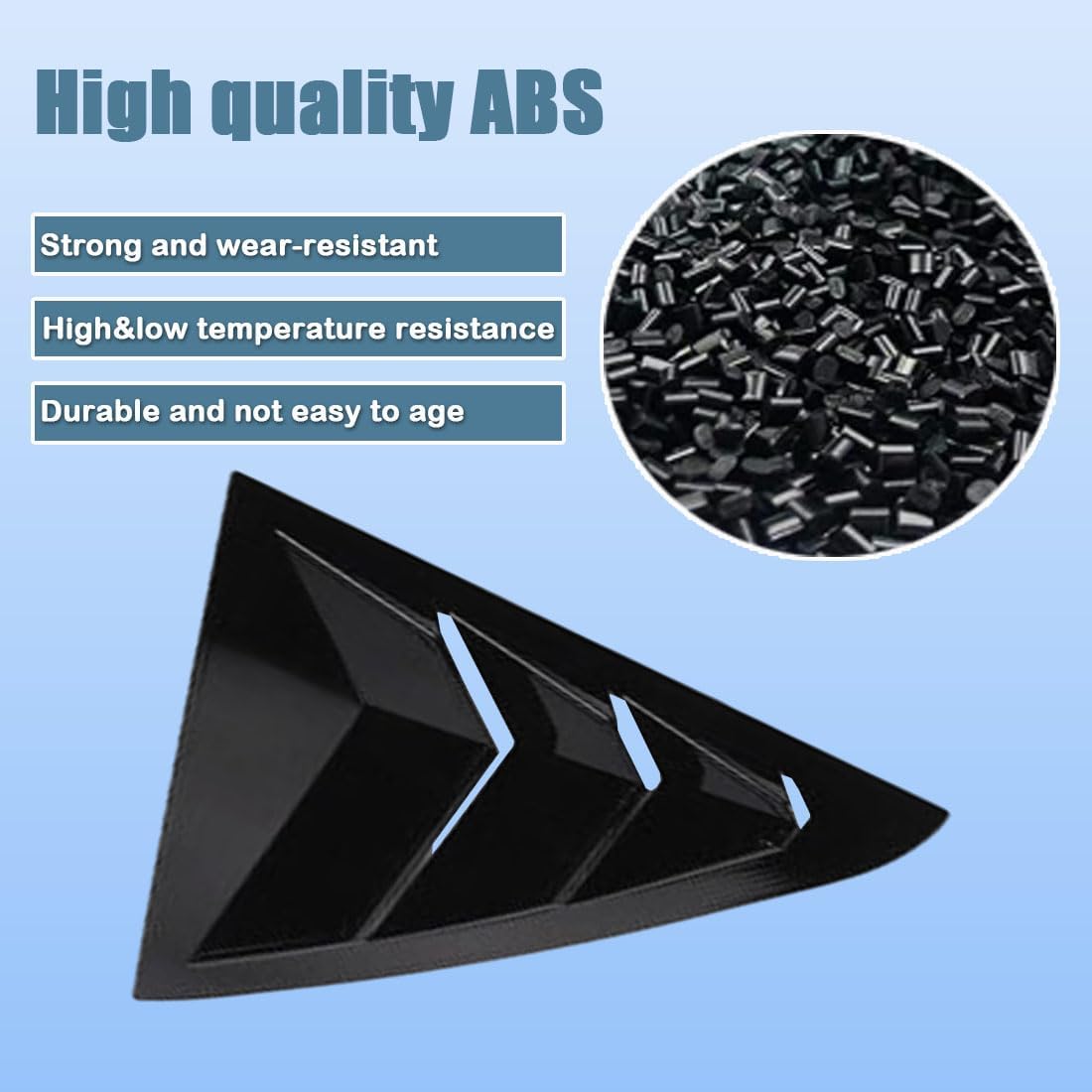 XITER 2PCS ABS Carbon Fibre Racing Style ABS Rear Side Window Louvers Air Vent Scoop Shades Cover Blinds for Honda 7th Accord 2003-2007,Black