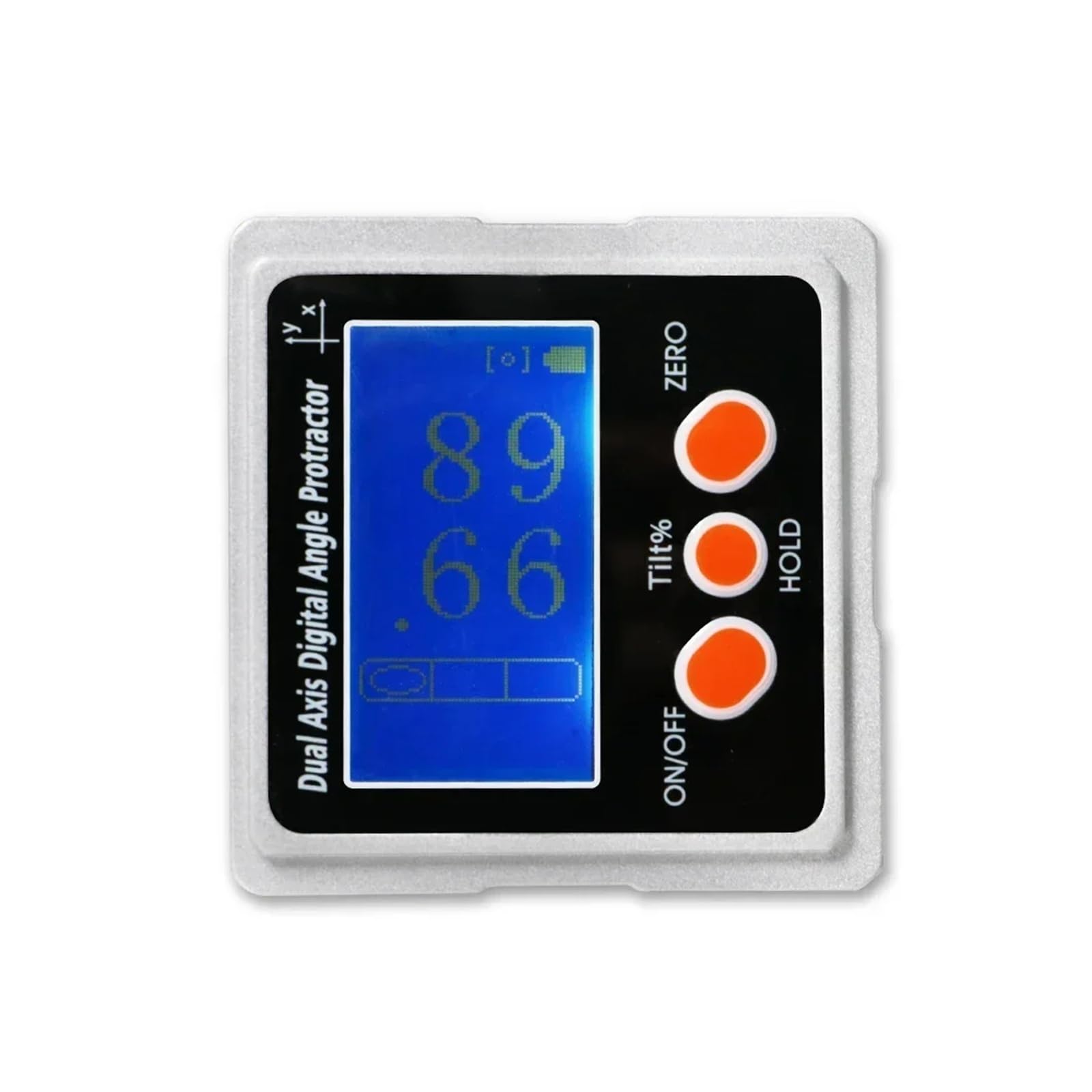Goniometro digitale a doppio asse in metallo con magneti a 3 lati, inclinometro elettronico retroilluminazione, strumenti angolari(XY three-dimensional)