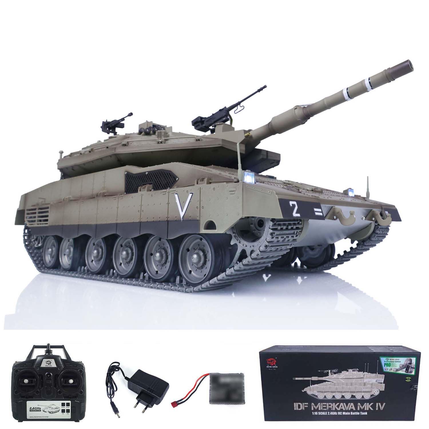 wheelfun1/16 RC Heng Long Battle Tank IDF Merkava MK IV with Full Metal Chassis Wheels