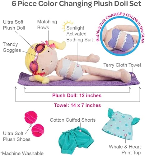 Miniatura 5 de ADORA Muñeca de felpa con traje de baño que cambia de color - 12 Sunshine Friends Summer