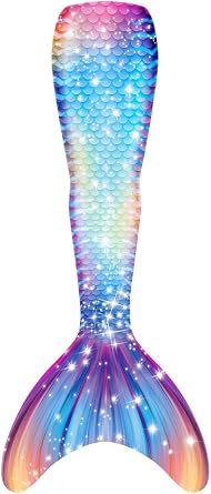 DNFUN Mermaid Tails for Swimming for Adults,Women,Teens,No Monofin,No Fin