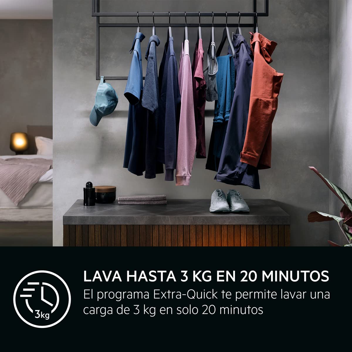 AEG LFR7394V4B Lavadora de Carga Frontal 9 Kg, 1400rpm, Libre Instalación, Motor Inverter, Programa Rápido, Función Vapor, Display LCD XXL, Bloqueo infantil, Negro, Clase A