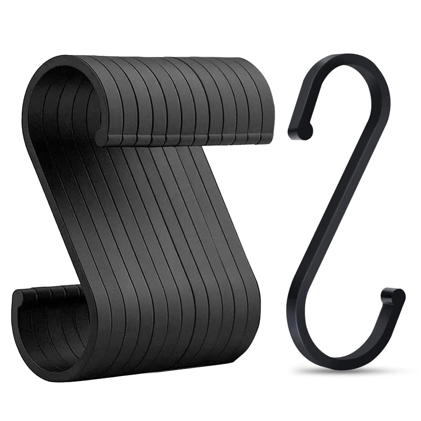Ganchos En Forma De S De Aluminio 12 Piezas Multifuncionales Para Colgar Macetas Y Sartenes Negro
