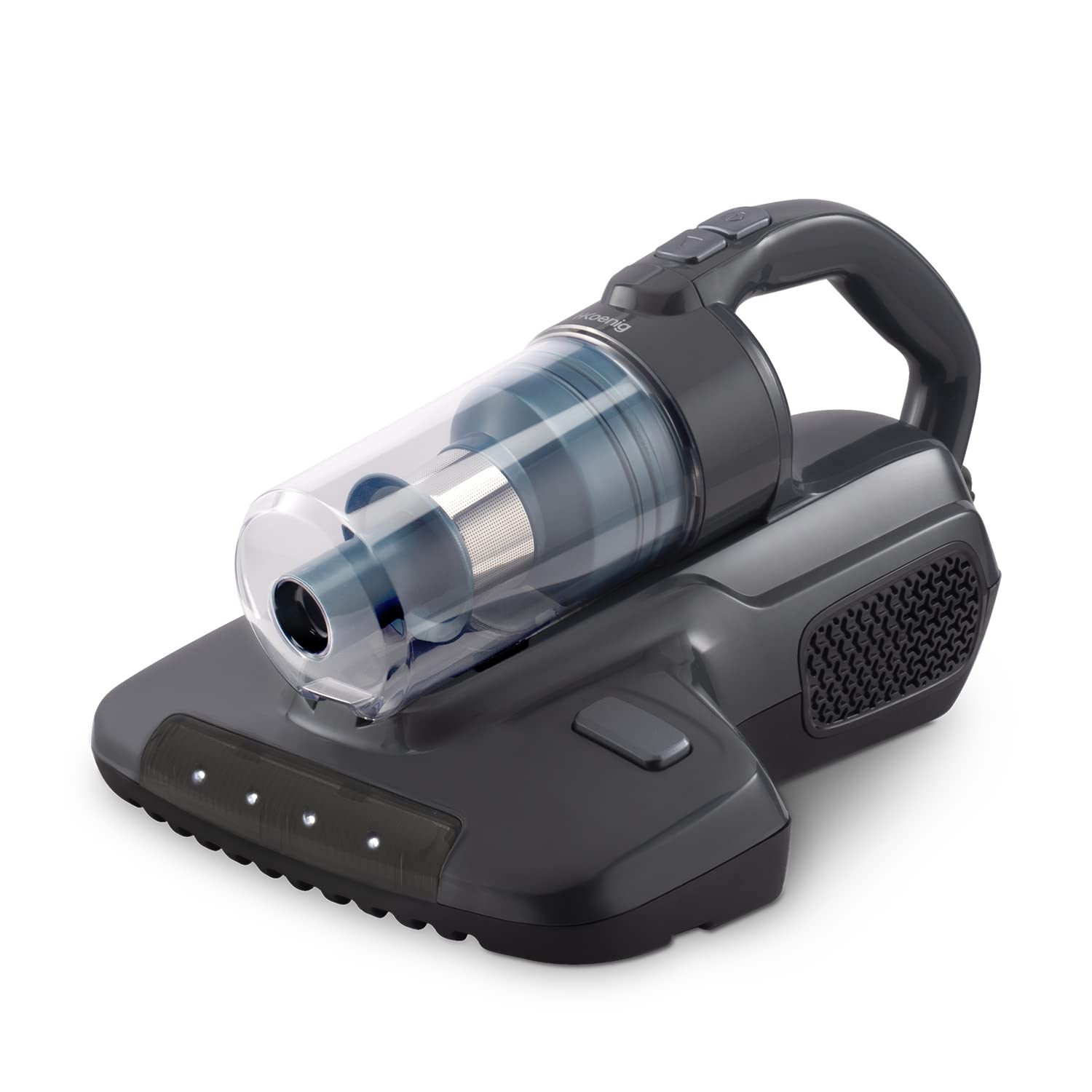 H.Koenig Aspirador de Mano Colchón y Textiles UMAT40, Succión, Lámpara UV, Batteo, Antiácaros y Antibacterianos, Ergonómico, Filtro Hepa, para Colchones, Sofá y Otros Tejidos, 400 W