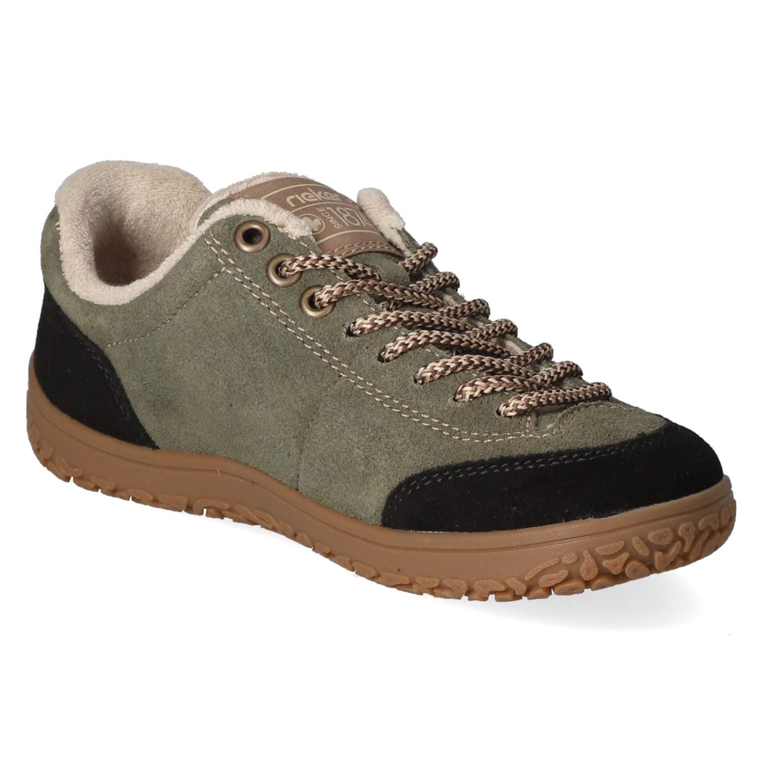 Rieker 52303-54 Damskie buty typu sneakers Low skóra zamszowa w kolorze zielonym - rozm. 36