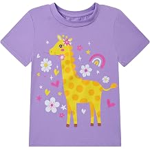 Toddler Girls T-Shirt Short Sleeve Cartoon Graphic Tee 2-6T