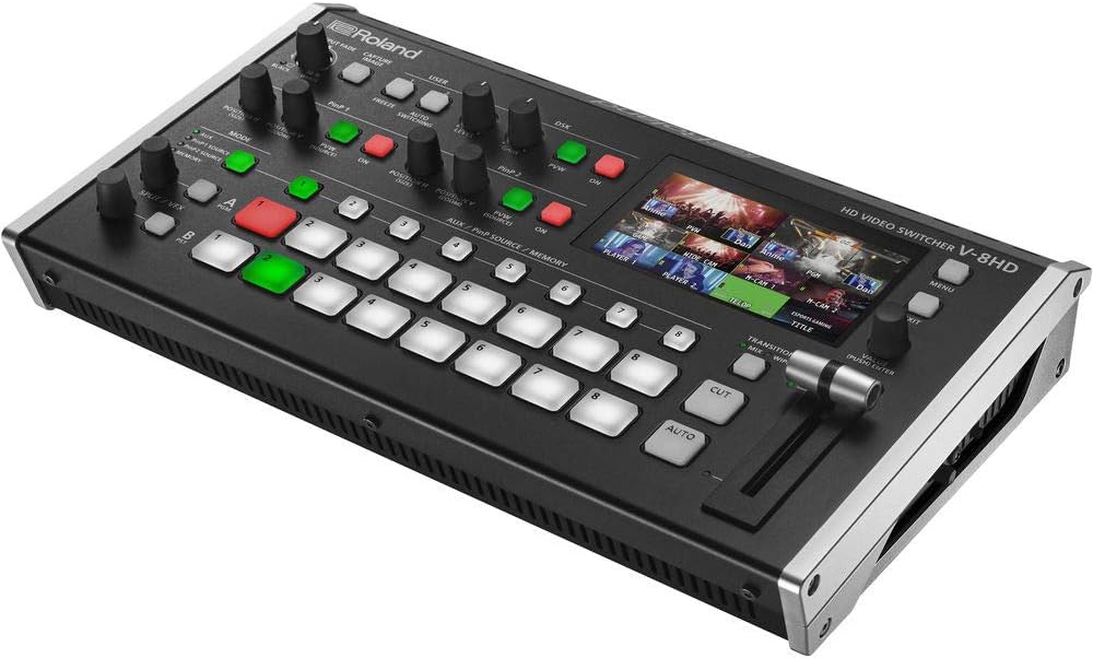 Roland V-8HD HDMI Video Switcher with AKG K-240 Studio Pro Headphones & 10-Pack Straps Bundle