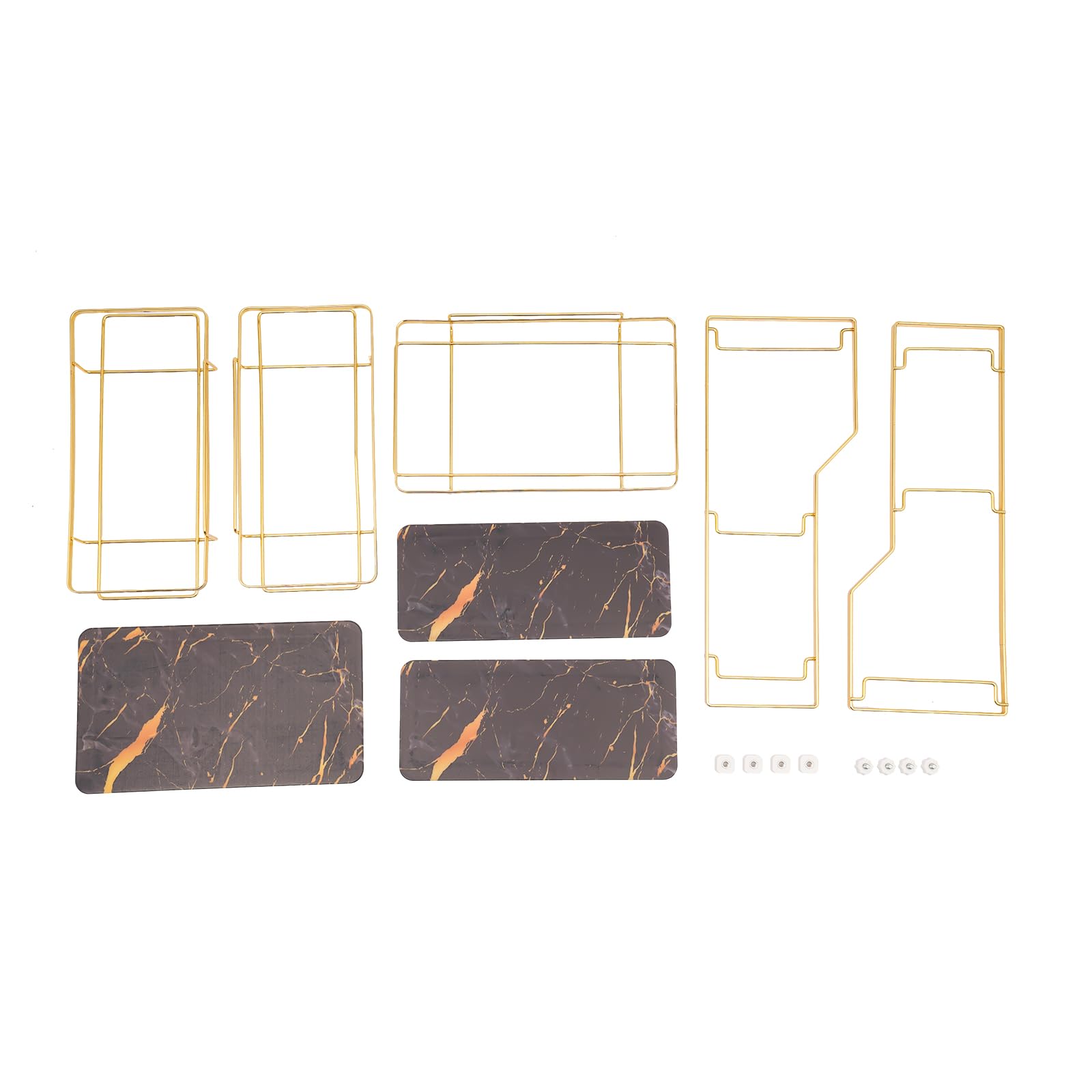 3 Tier Bathroom Organizer Rack, Supporto cosmetico Resistente con Design in Marmo, Supporto per l'esposizione del Profumo Resistente alla ruggine per la Piattaforma di vanità, Soluzione di stoccaggio