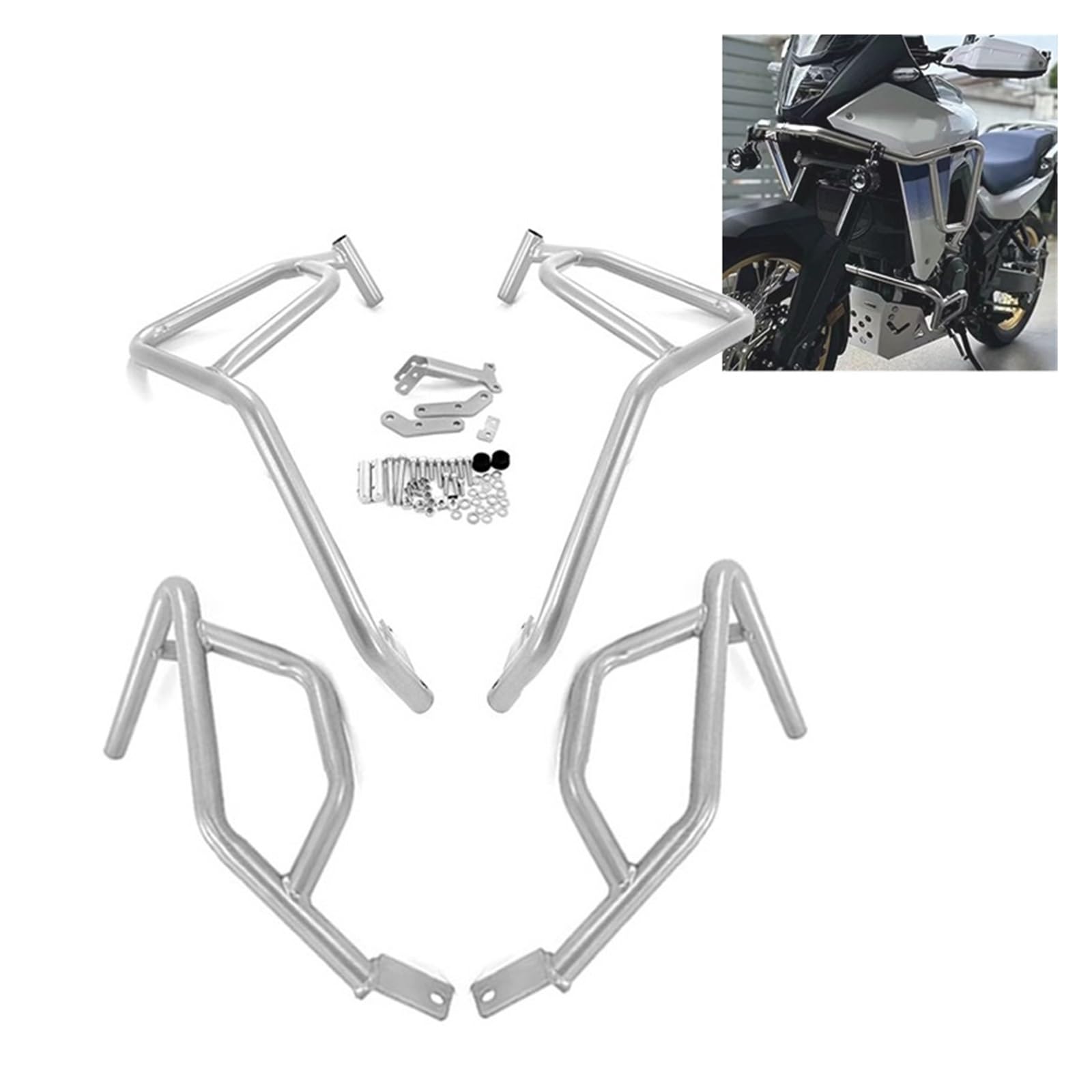 Pasuje Do Honda XL 750 TRANSALP750 2023-2024 Paski Awaryjne Motocykla Osłona Zbiornika Silnika Bar Zderzak Kaskaderska Klatka Protector Motocykl Pasek Awaryjny(Black-Upper Only)